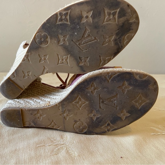 Authentic Louis Vuitton Tie Up Wedges - Picture 4 of 6
